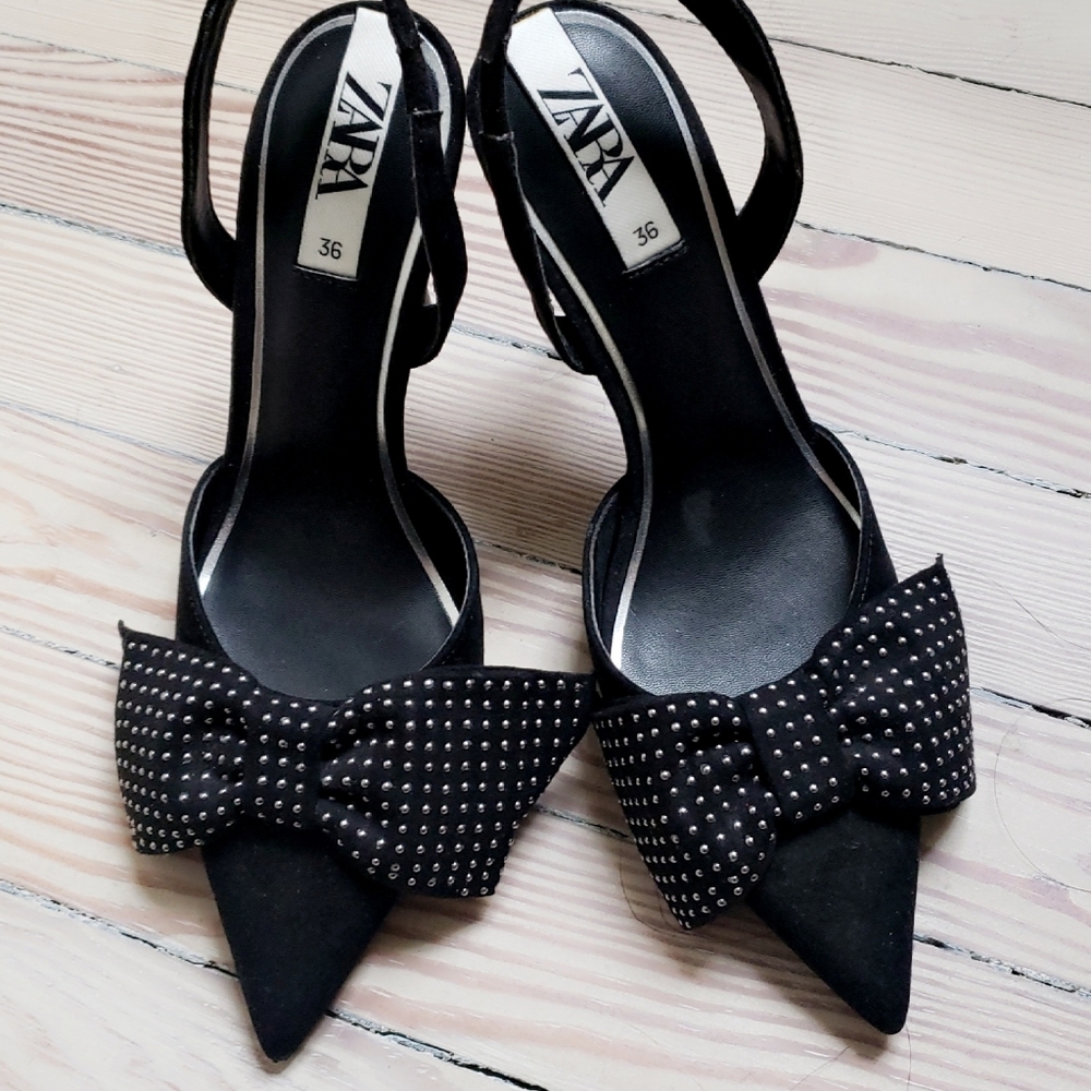 Zara heels studded bows